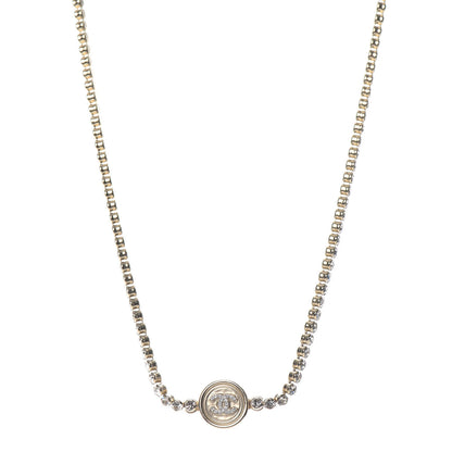 Chanel Crystal CC Chain Short Necklace Gold 1 of 5