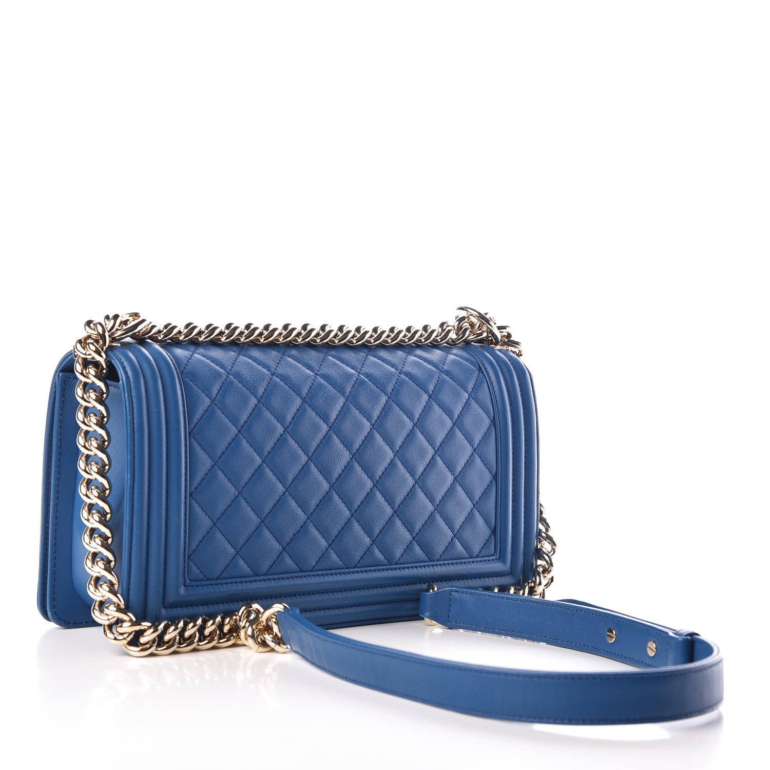Chanel Calfskin Quilted Medium Boy Flap Blue 3 of 7