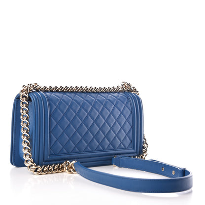 Chanel Calfskin Quilted Medium Boy Flap Blue 3 of 7