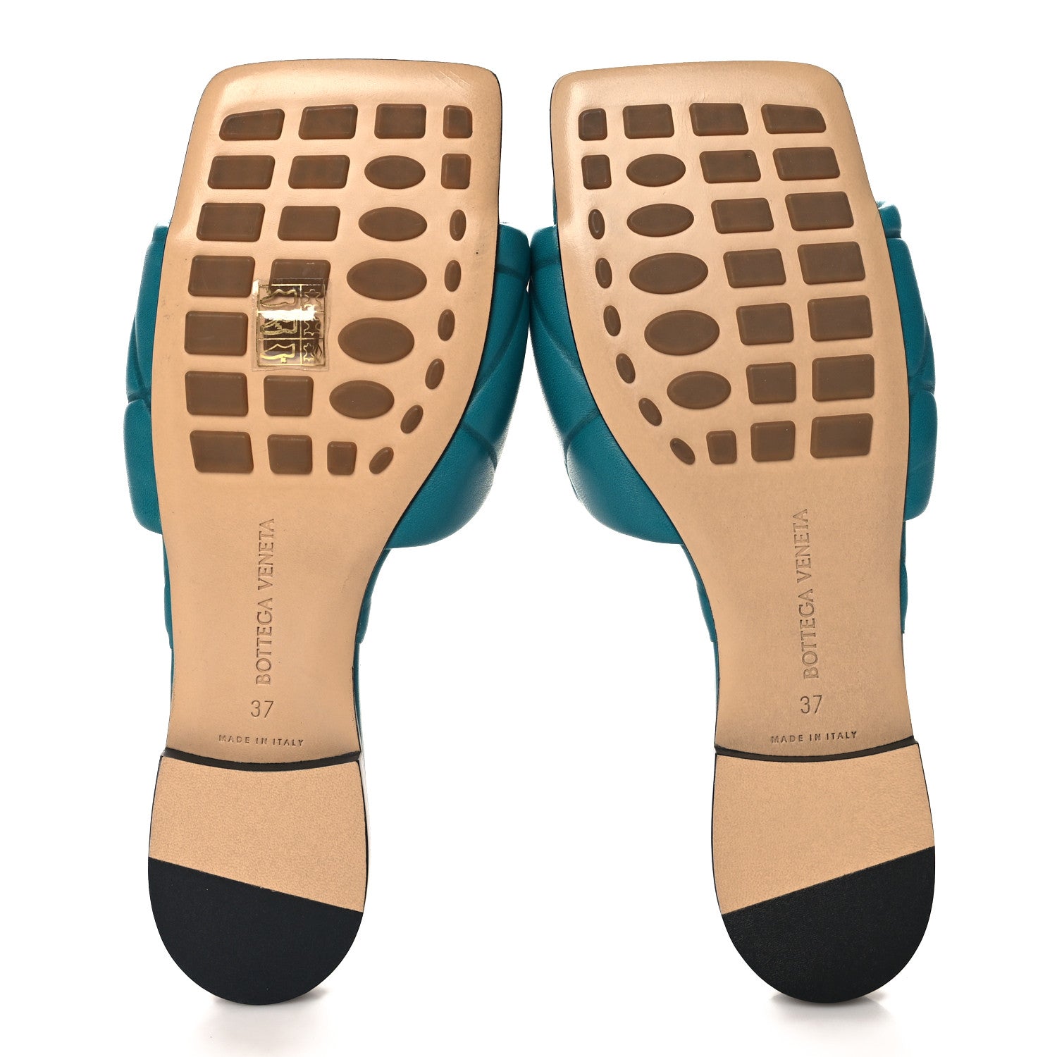 Bottega Veneta Nappa Quilted Rubber Lido Flat Sandals 37.5 Duck Green 6 of 10