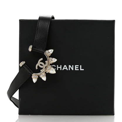 Chanel Lambskin Spike Pearl Crystal CC Choker Black 6 of 6