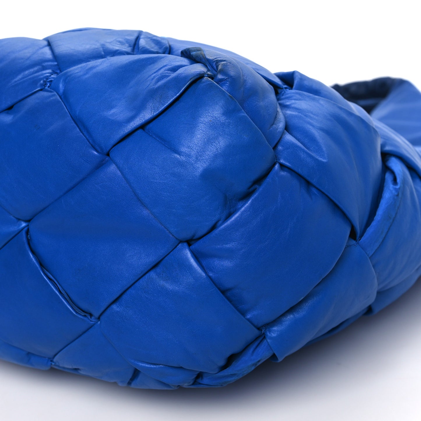Lambskin Intrecciato Padded Small Cassette Tote Cobalt