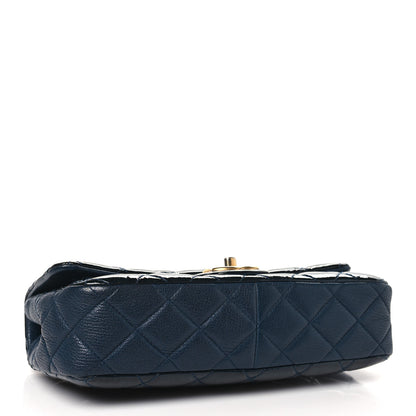 Chanel Patent Goatskin Quilted Small CC Eyelet Flap Blue 4 of 12