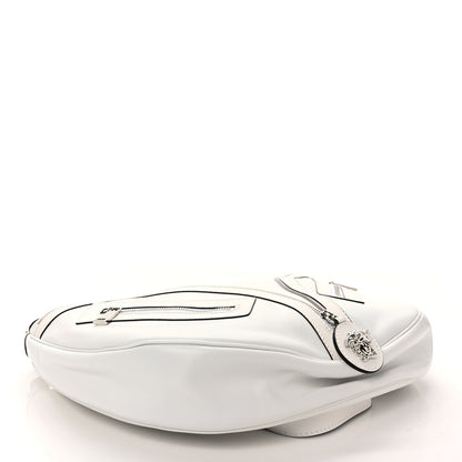 Versace Calfskin Medium Repeat Zip Hobo Optical White 4 of 8