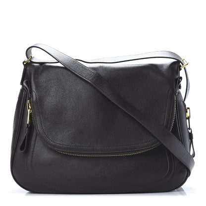 Tom Ford Pebbled Calfskin Large Jennifer Dark Brown 1 of 15