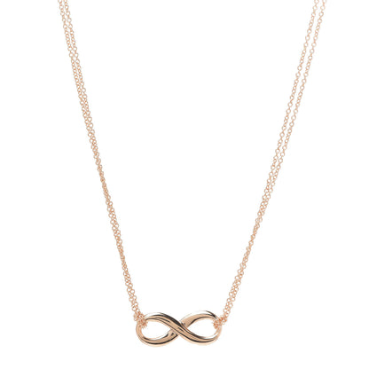 Tiffany 18K Rose Gold Infinity Double Chain Pendant Necklace 1 of 6