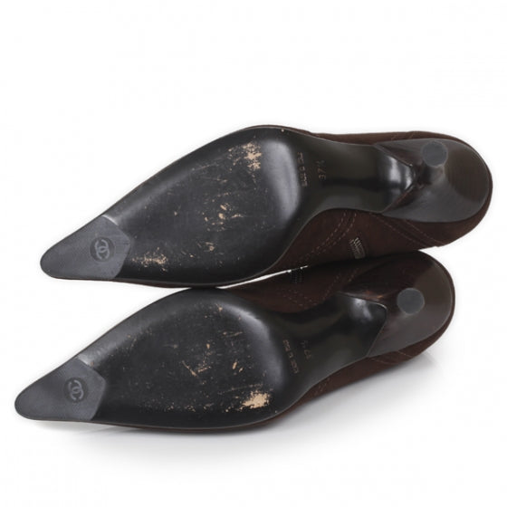 Suede Booties 37.5 Brown