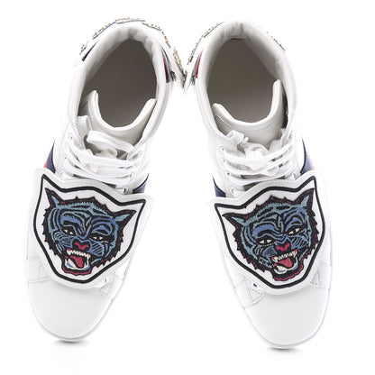 Gucci Calfskin Ayers Web Tiger GUCCI Removable Patches Mens Ace High Top Sneakers 5 White 5 of 11