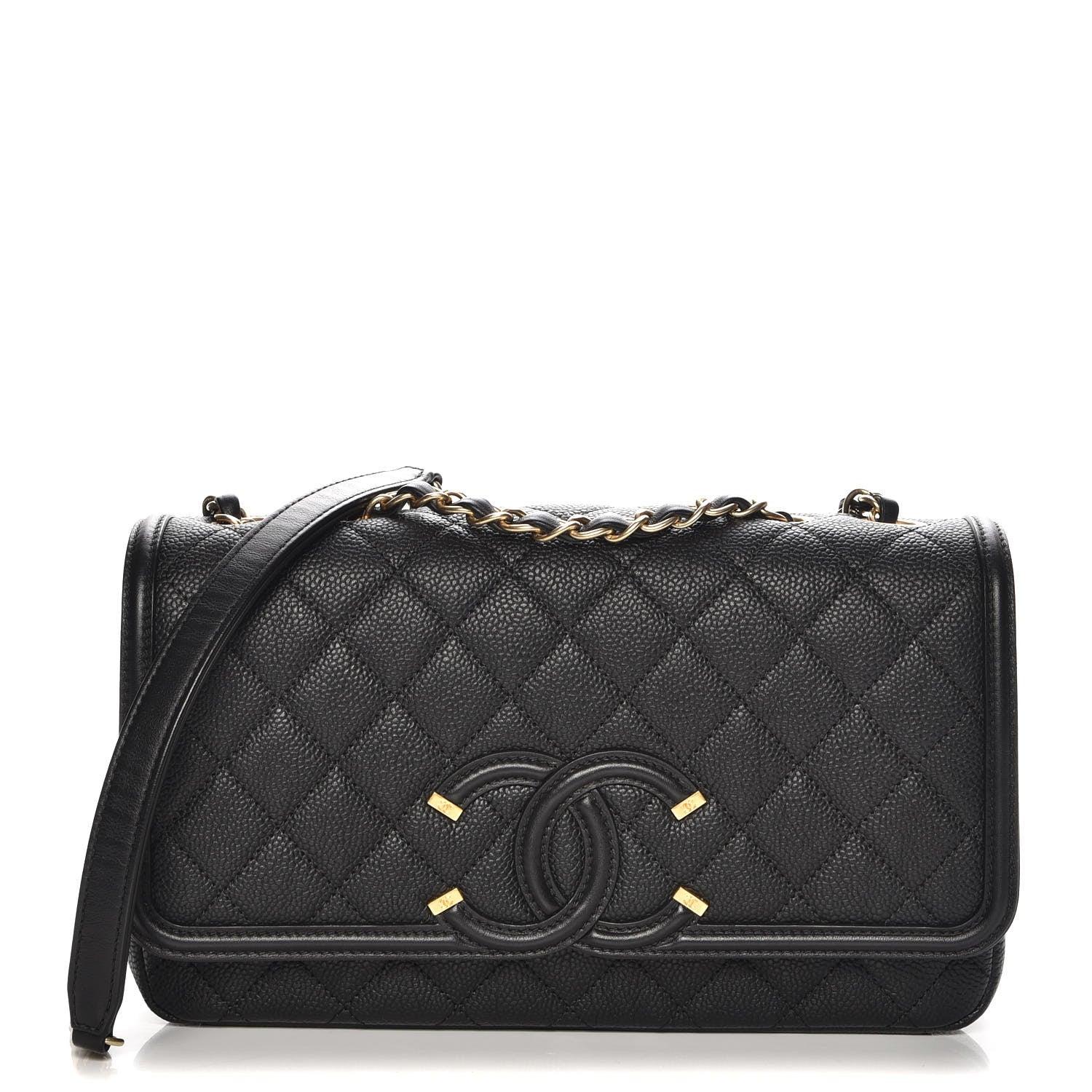 Chanel Caviar Quilted Medium CC Filigree Flap Black 1 of 8