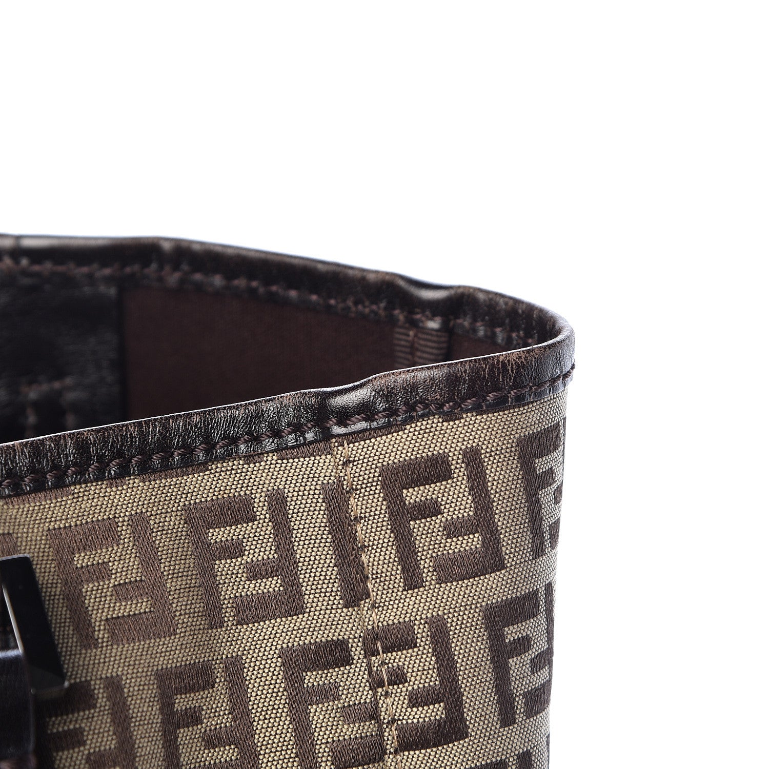 Fendi Zucchino Shopping Tote Mogano Panna Brown 11 of 14