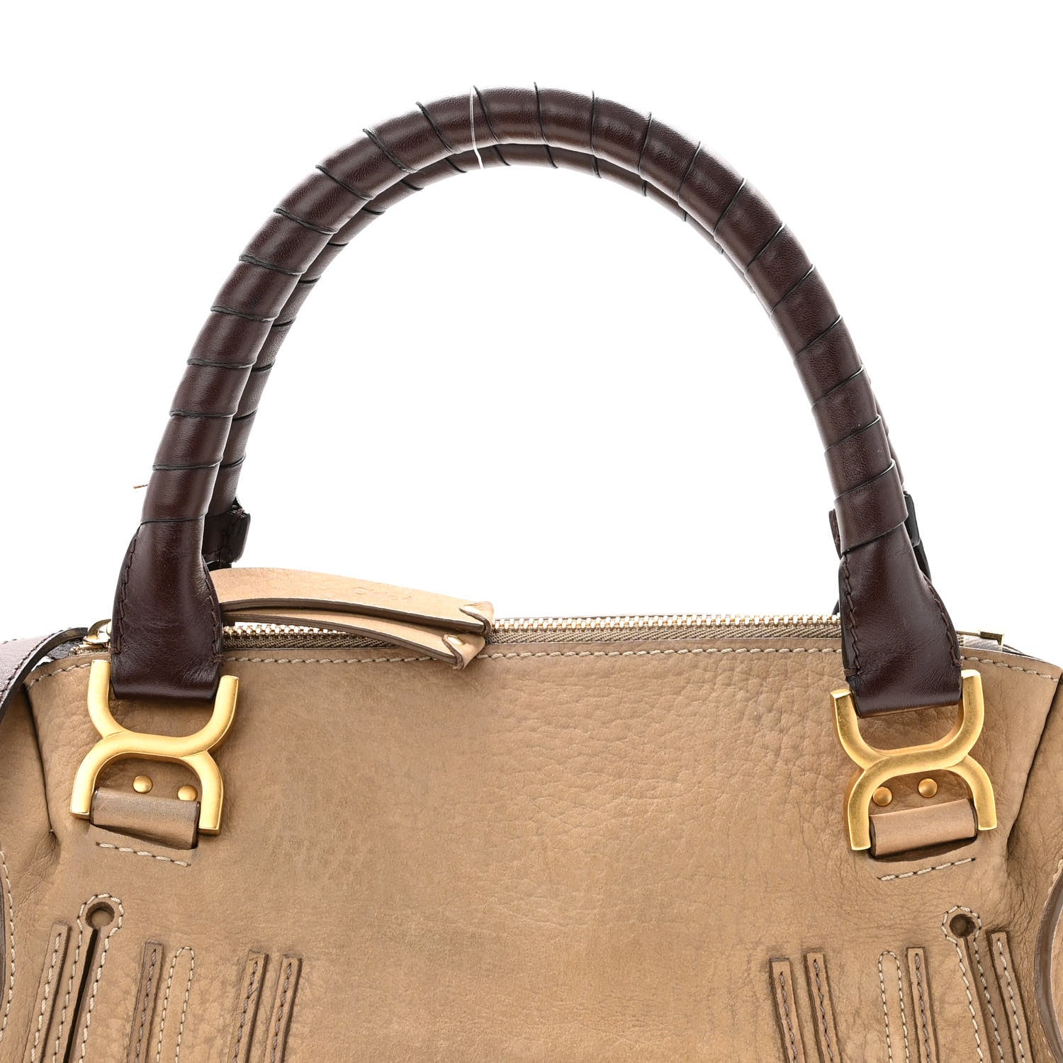 Chloe Nubuck Medium Marcie Satchel Greige 4 of 12