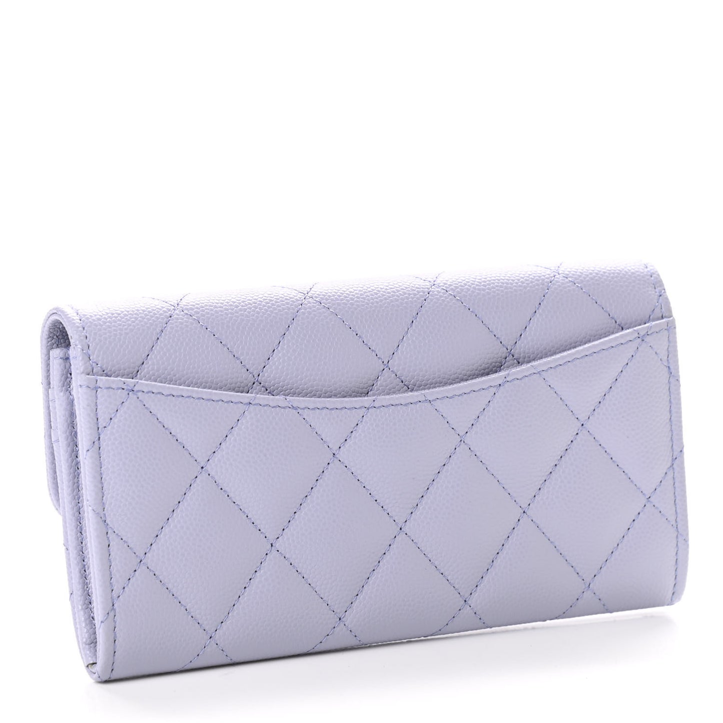 Caviar Quilted Medium Flap Wallet Light Purple