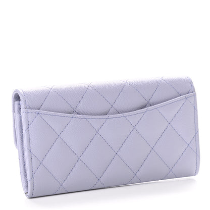 Chanel Caviar Quilted Medium Flap Wallet Light Purple 3 of 9
