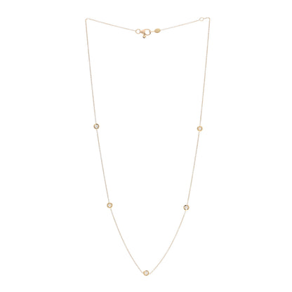 Roberto Coin 18K Yellow Gold Diamond .25ct Diamonds By The Inch Five Station Necklace 3 of 5