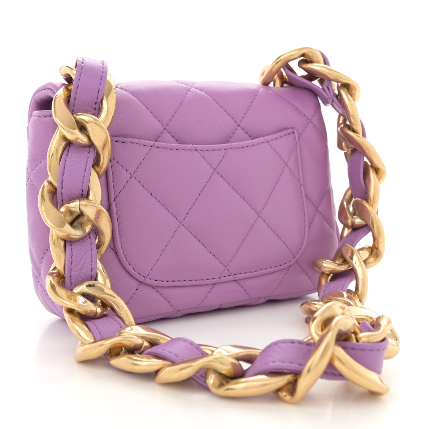 Chanel Lambskin Quilted Mini Funky Town Flap Purple 3 of 11
