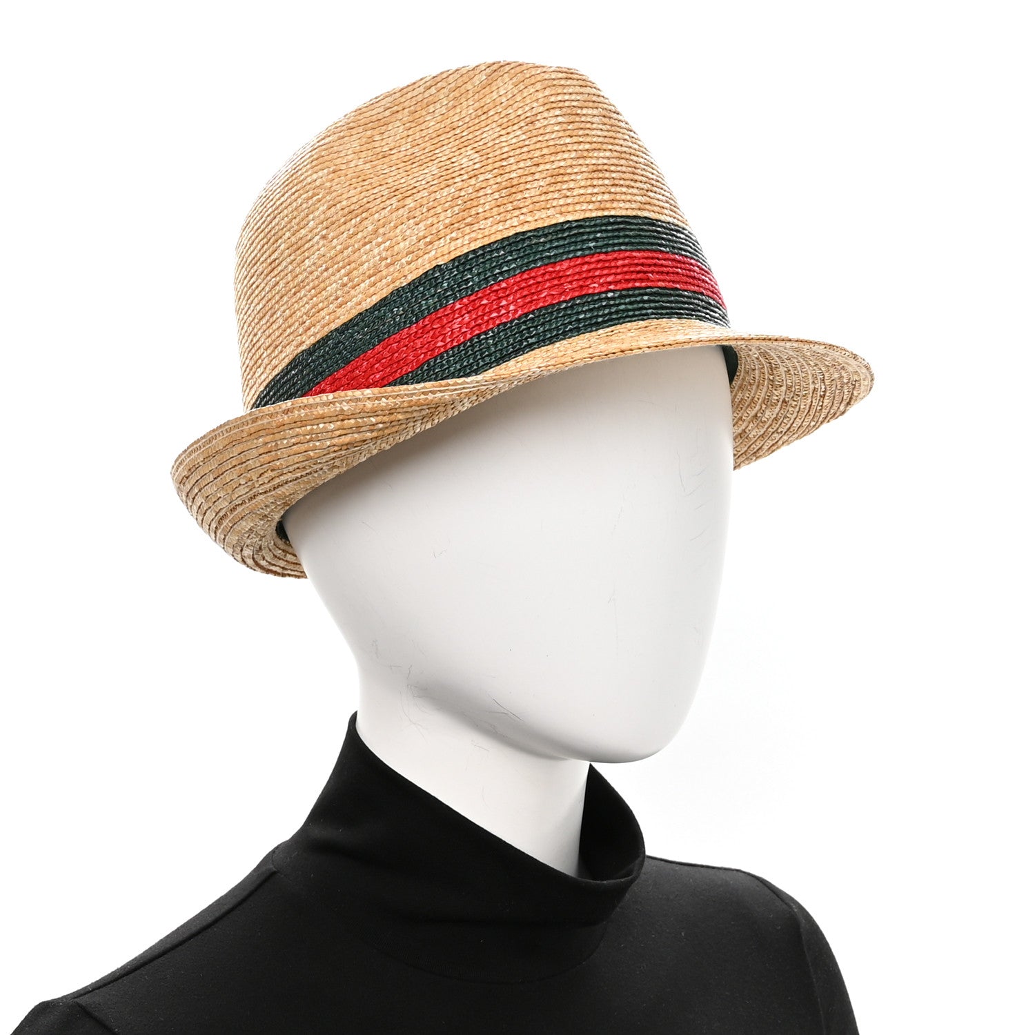 Gucci Abaca Straw Web Fedora Hat XL 2 of 9