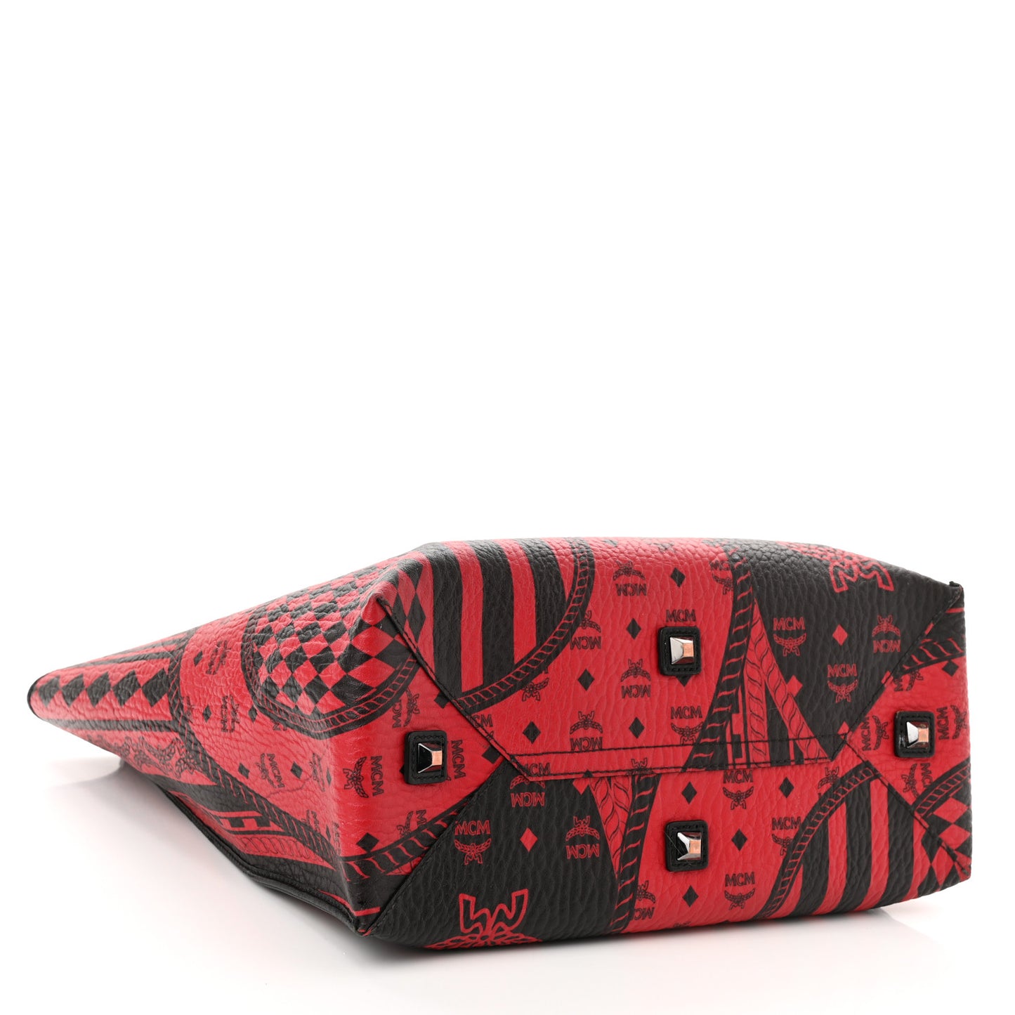 Visetos Baroque Print Kira North South Shopper Tote Red