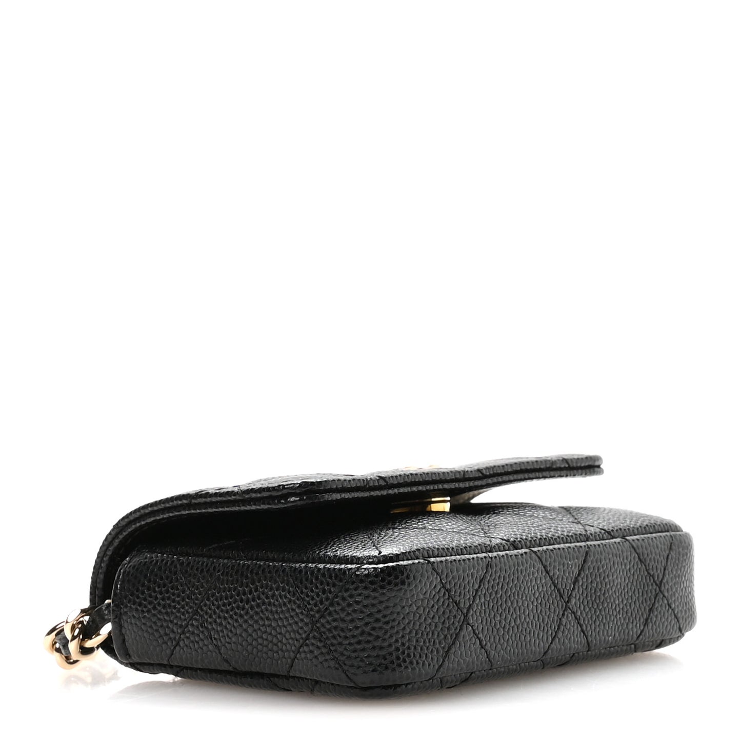 Caviar Quilted Belt Bag With Charms On Chain Black