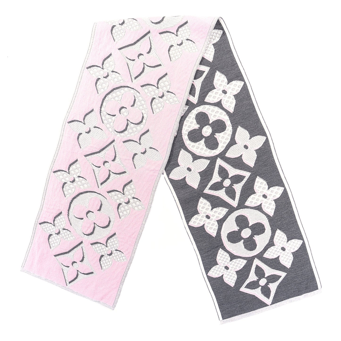 Wool Cashmere Giant Pop Monogram Scarf Rose