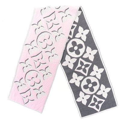 Louis Vuitton Wool Cashmere Giant Pop Monogram Scarf Rose 2 of 3