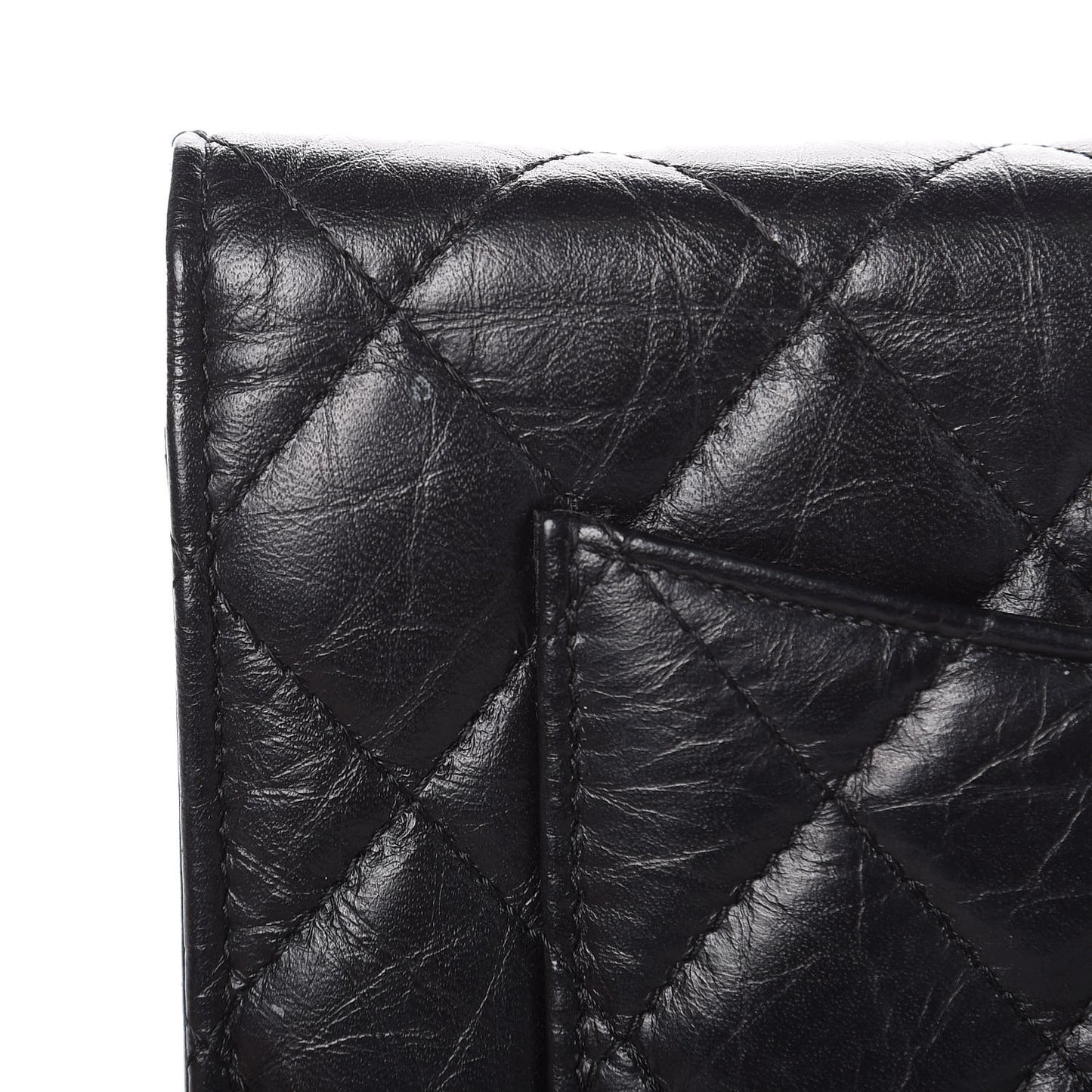 Aged Calfskin Quilted Reissue Wallet On Chain WOC Black