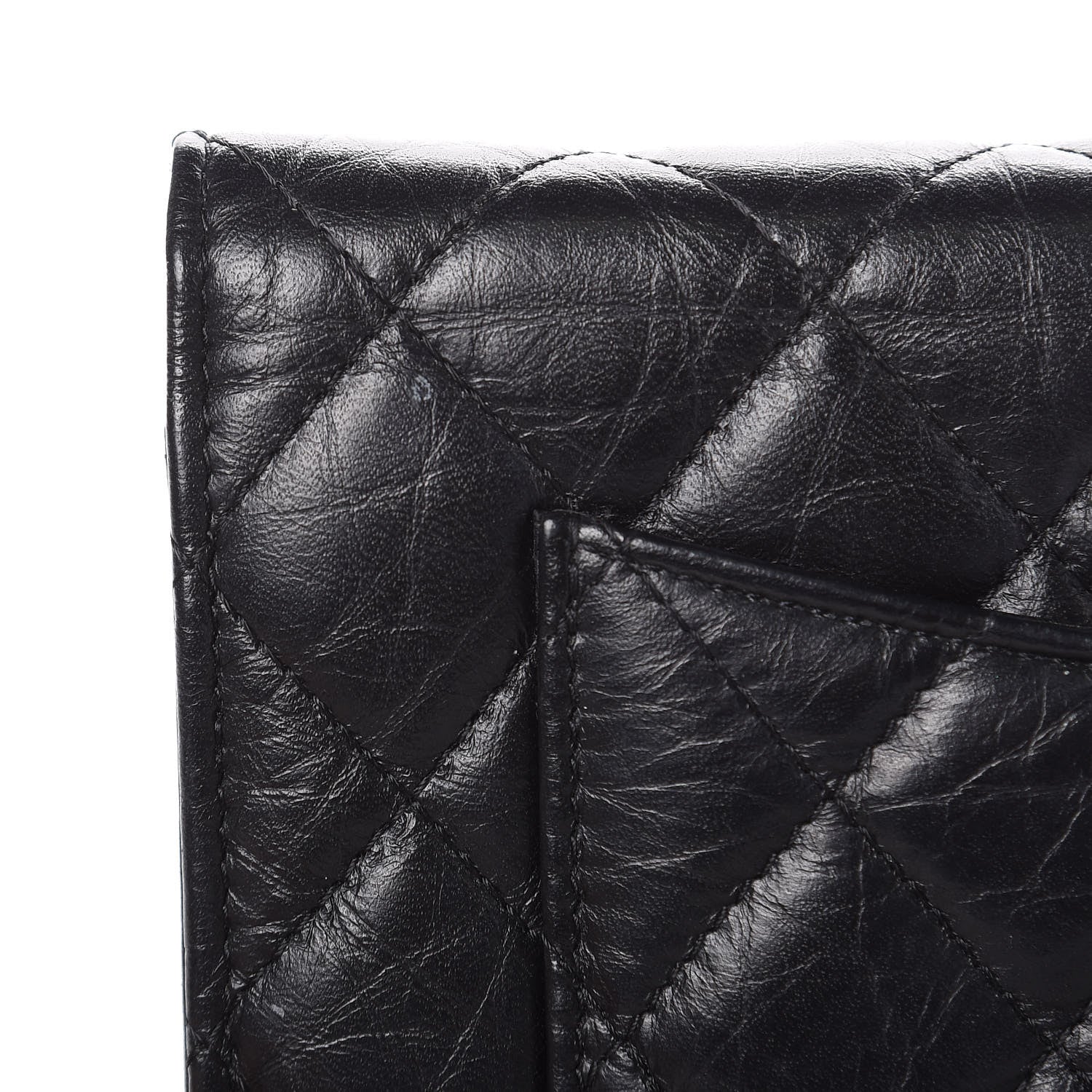 Chanel Aged Calfskin Quilted Reissue Wallet On Chain WOC Black 11 of 14