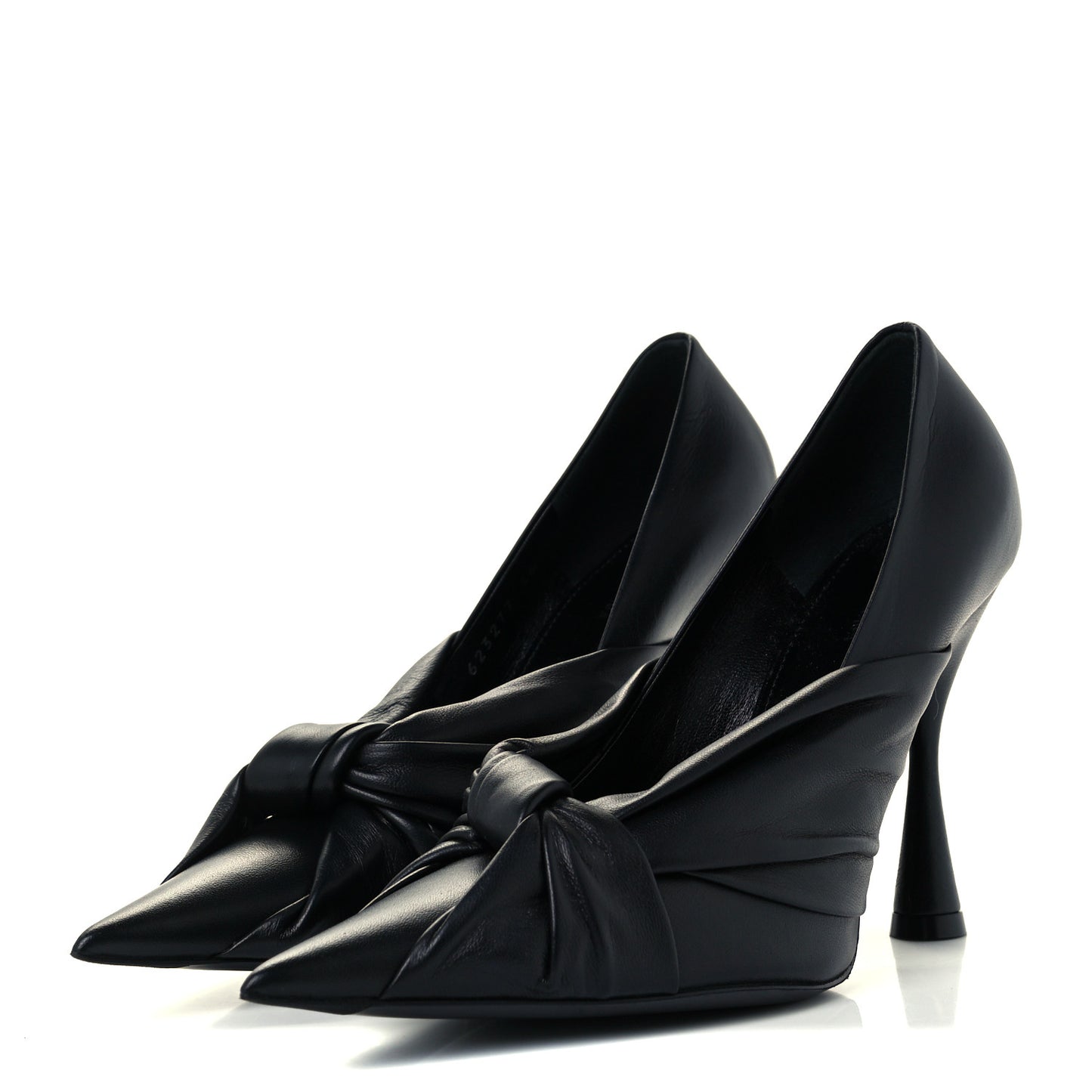 Smooth Nappa Drapy 110mm Pumps 36 Black