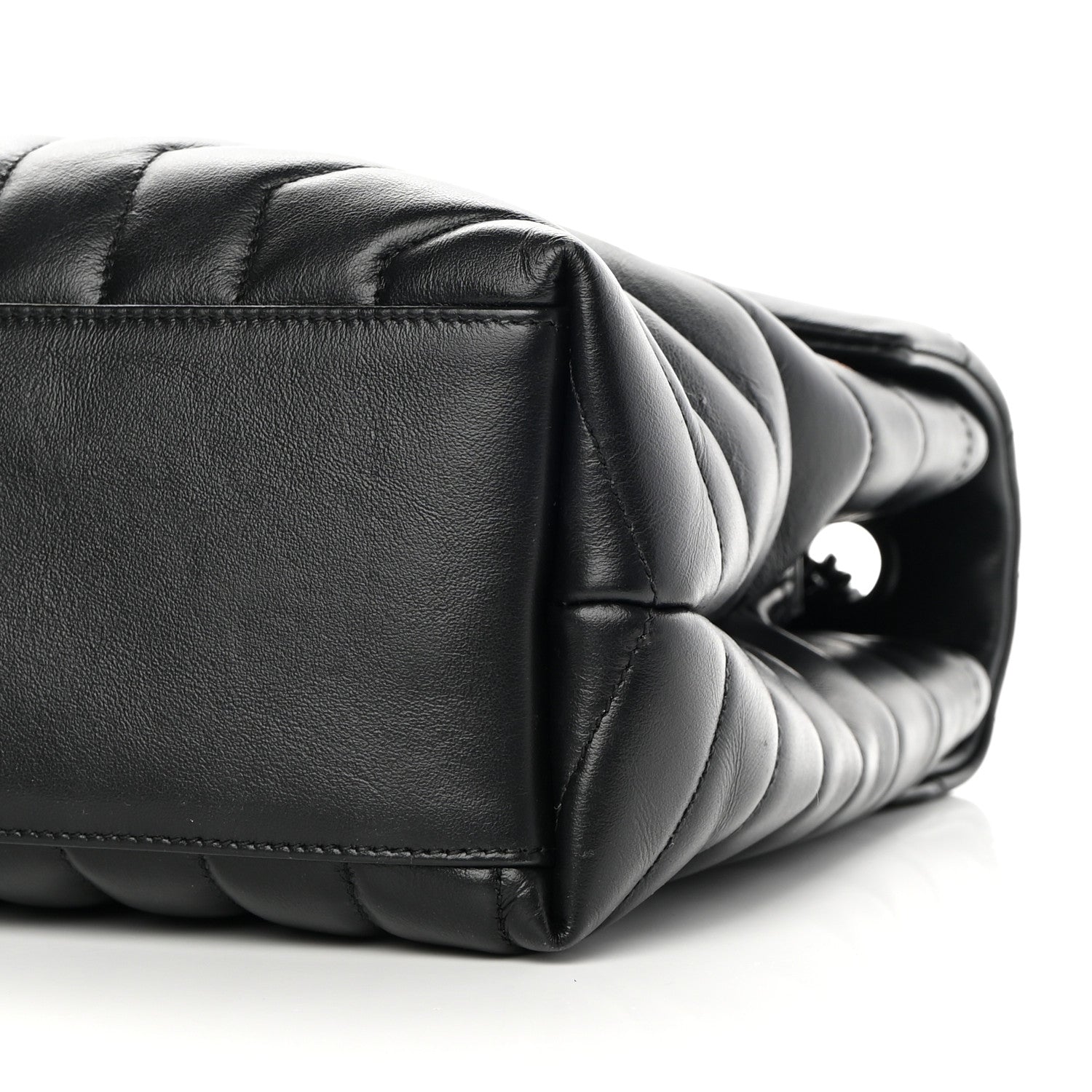 Saint Laurent Calfskin Y Quilted Monogram Monochrome Medium Loulou Chain Satchel Black 10 of 14