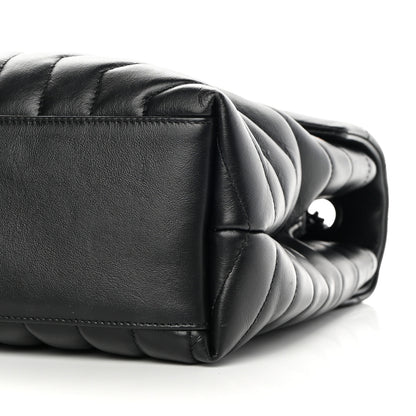 Saint Laurent Calfskin Y Quilted Monogram Monochrome Medium Loulou Chain Satchel Black 10 of 14