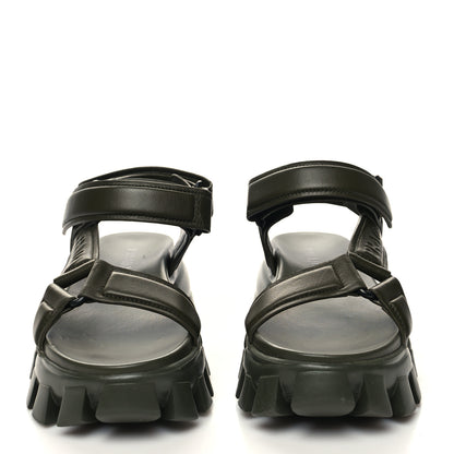 Prada Nappa Logo Embossed Thunder Sole 50mm Sport Sandals 38.5 Militare 2 of 8
