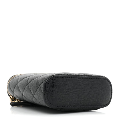 Chanel Caviar Quilted Small Vertical Coco Beauty Vanity Case With Chain Black 4 of 11