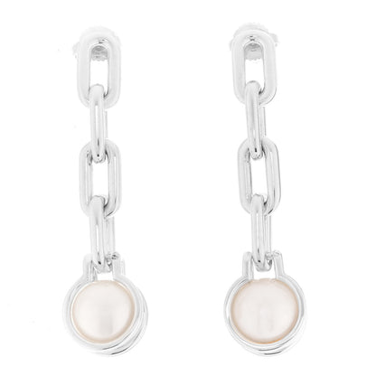 Tiffany Sterling Silver Pearl HardWear Triple Link Earrings 1 of 8