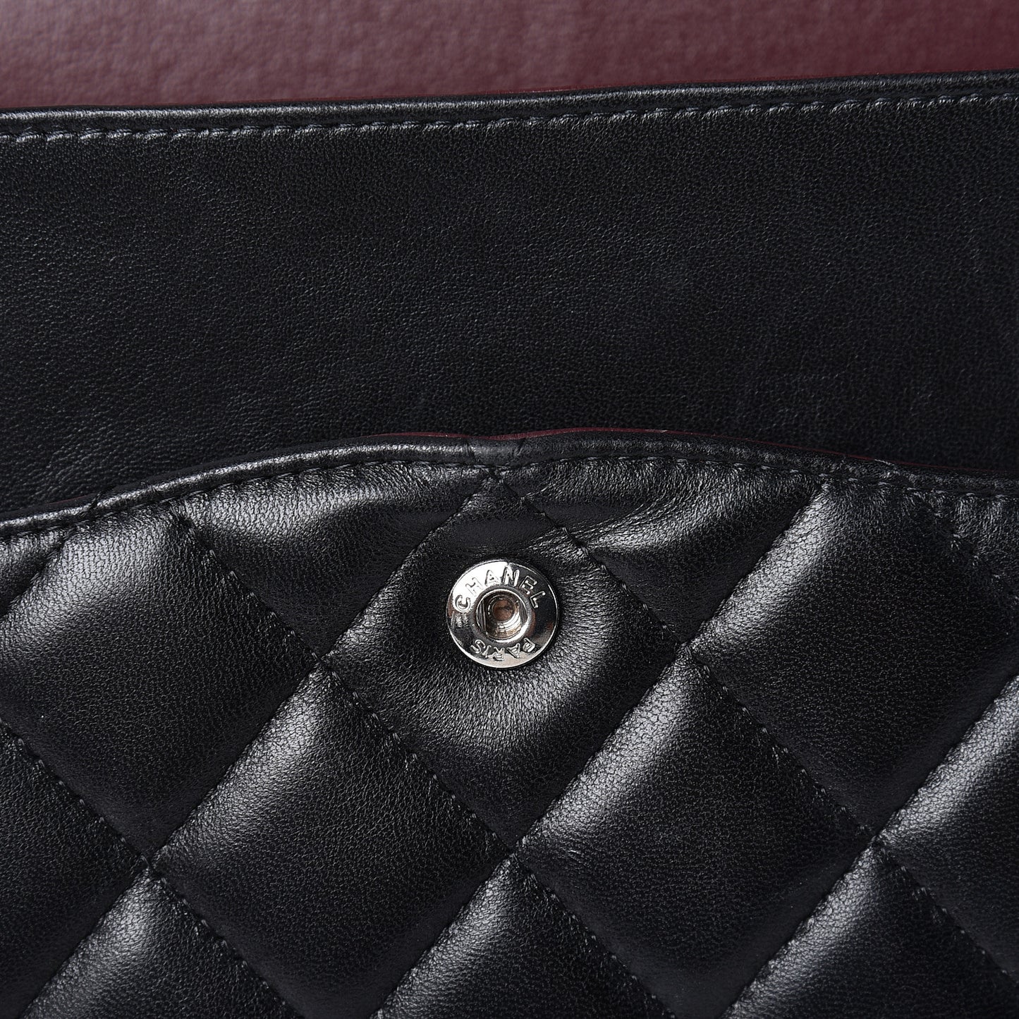 Lambskin Quilted Maxi Double Flap Black