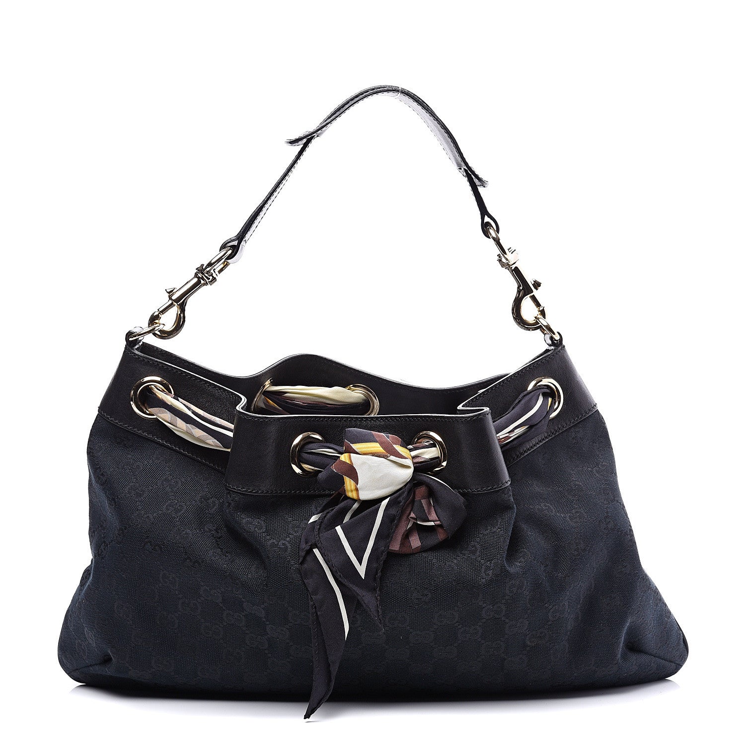 Gucci Monogram Positano Hobo Black 1 of 10