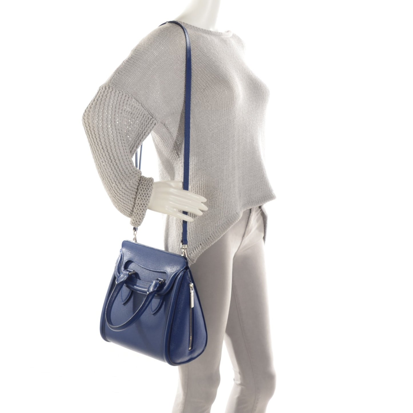 Grain Calfskin Small Heroine Blue