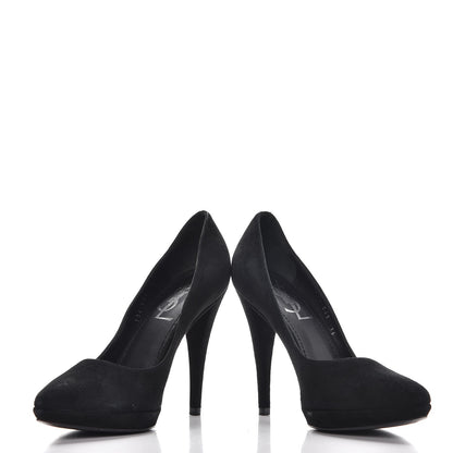 Saint Laurent Suede Pointed Toe Platform Pumps 36 Black 6 of 10