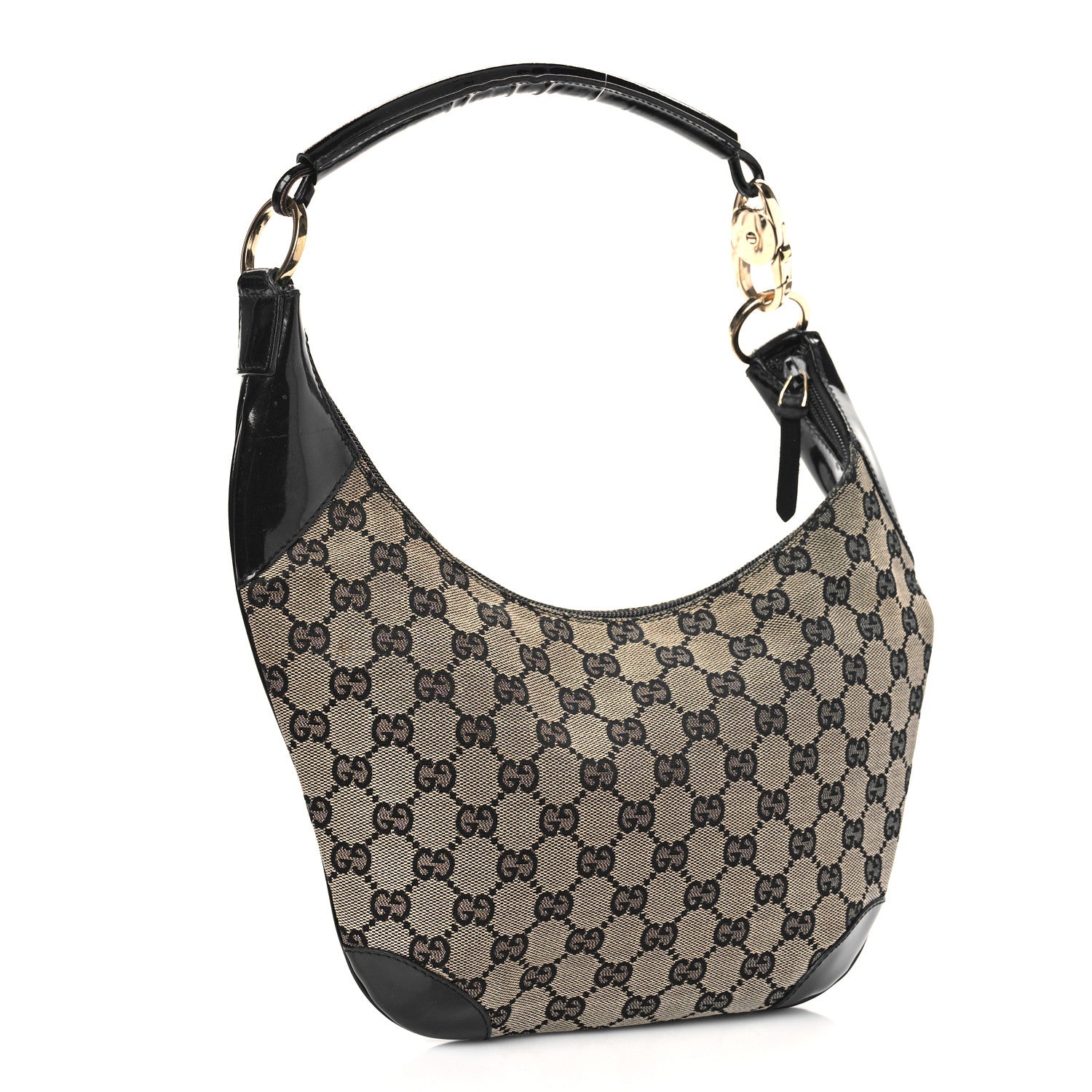 Gucci Monogram Patent Small Hobo Black 3 of 9