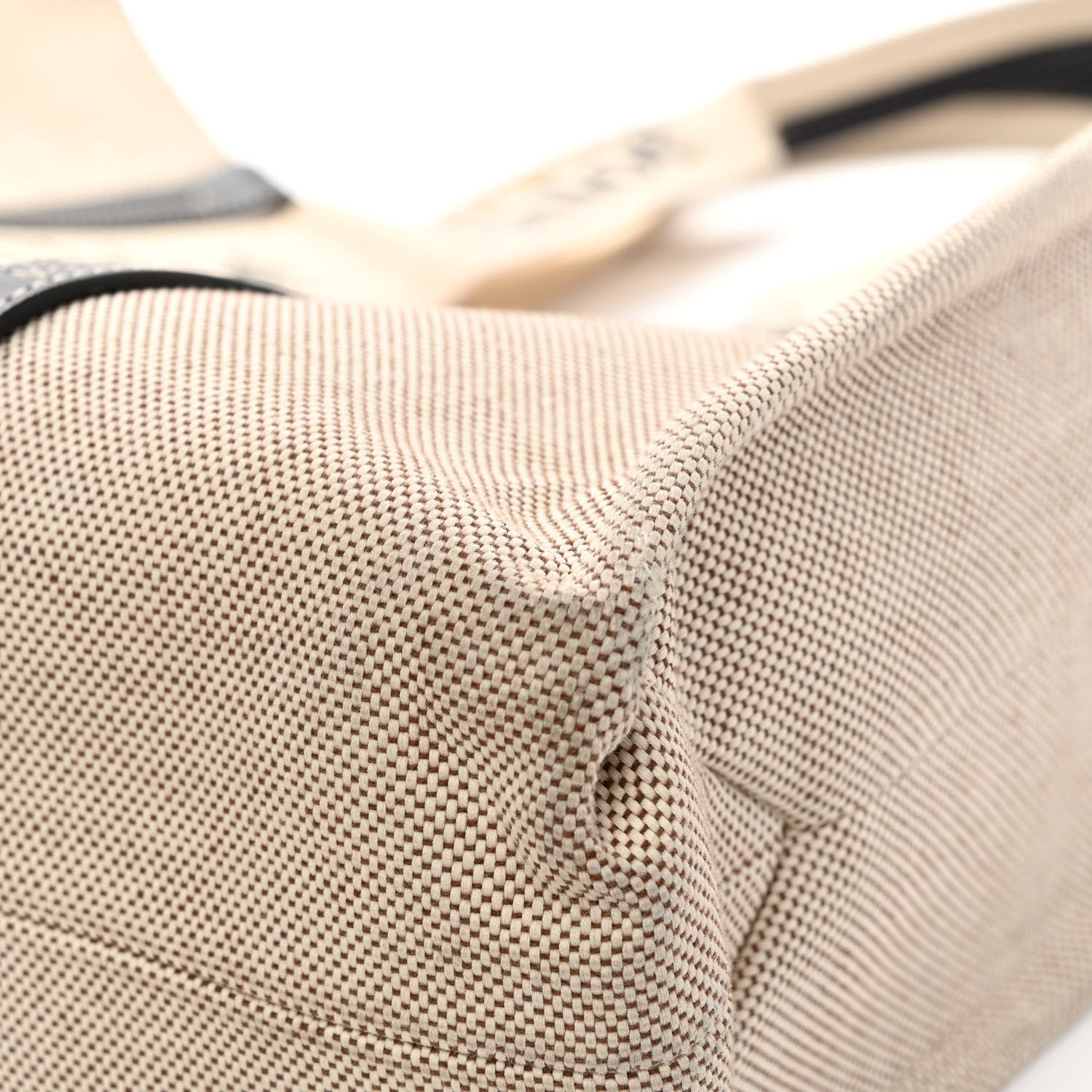 Chloe Cotton Calfskin Large Woody Ribbon Tote White Black 10 of 14