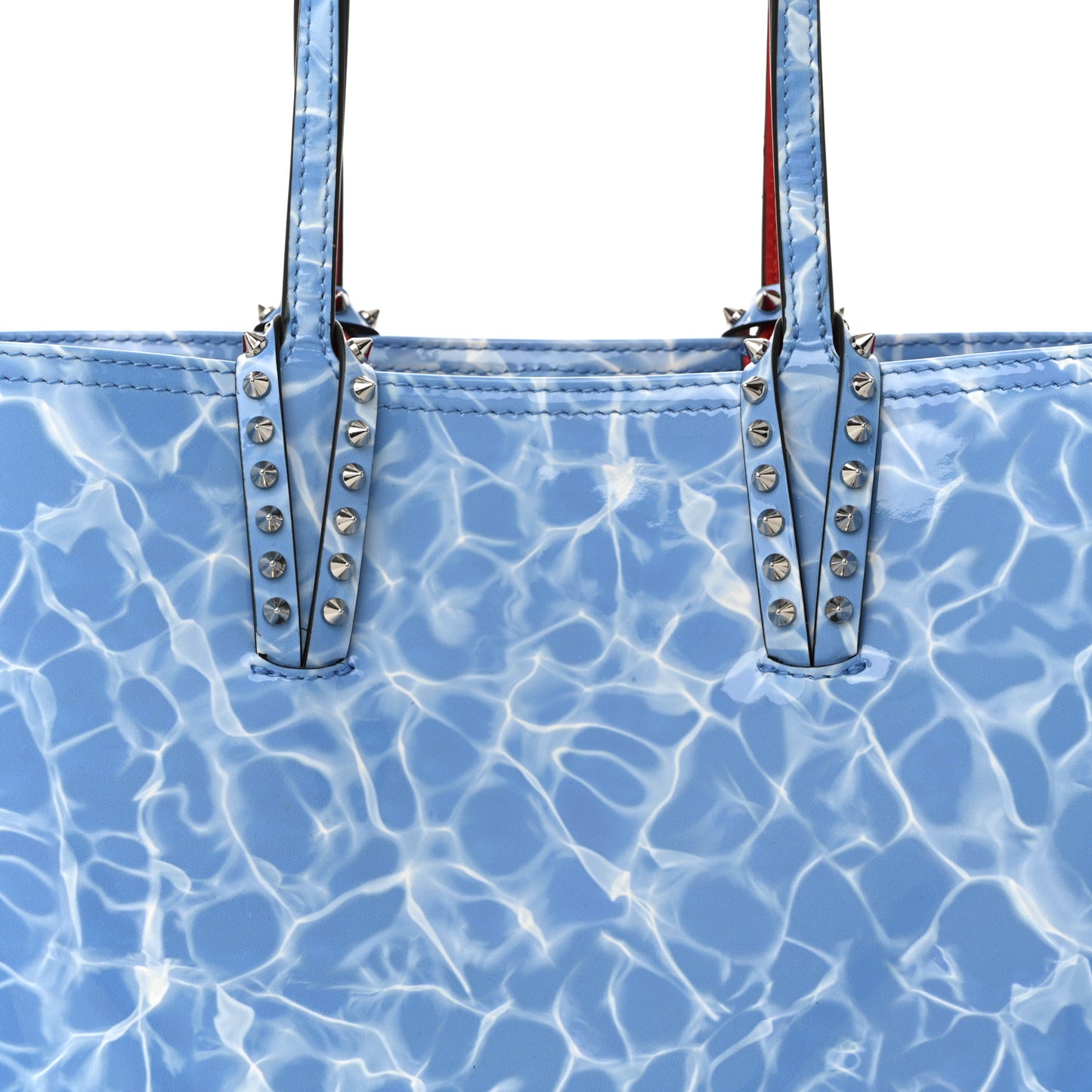 Patent Calfskin Splash Cabata Tote Blue