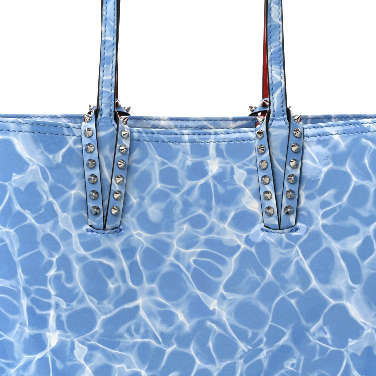 Christian Louboutin Patent Calfskin Splash Cabata Tote Blue 9 of 12