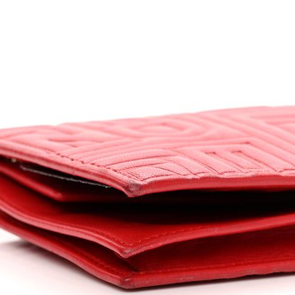 Fendi Nappa Logo Embossed Long Wallet on Chain Rosso 10 of 12