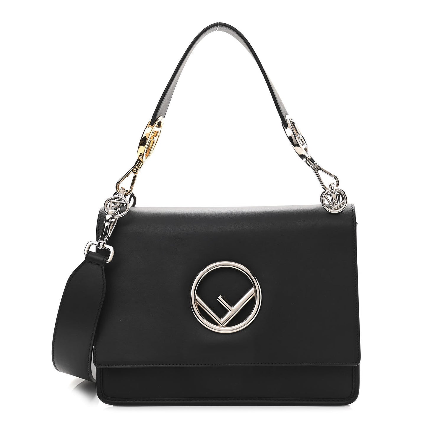 Vitello Century Opaco F is Fendi Kan I Shoulder Bag Black