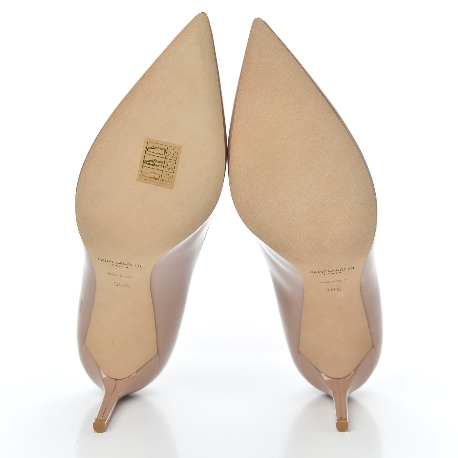 Saint Laurent Patent Calfskin Zoe 85 Pumps 38.5 Nude 5 of 10