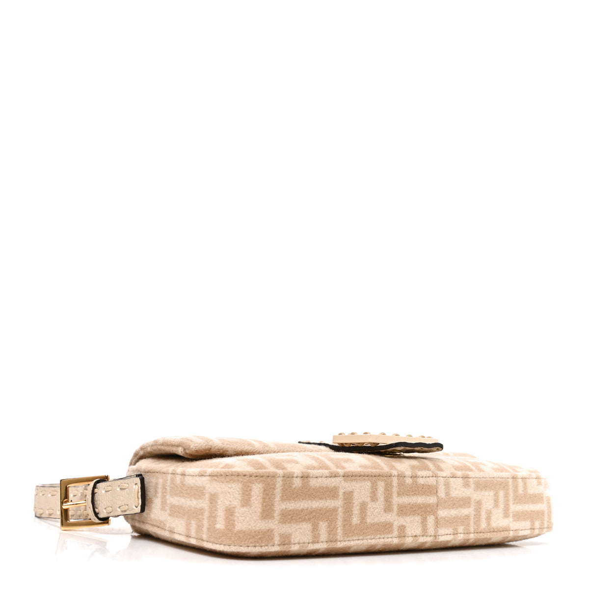 Wool Cuoio Romano Selleria FF 1974 Baguette 1997 Beige Cammello Camelia