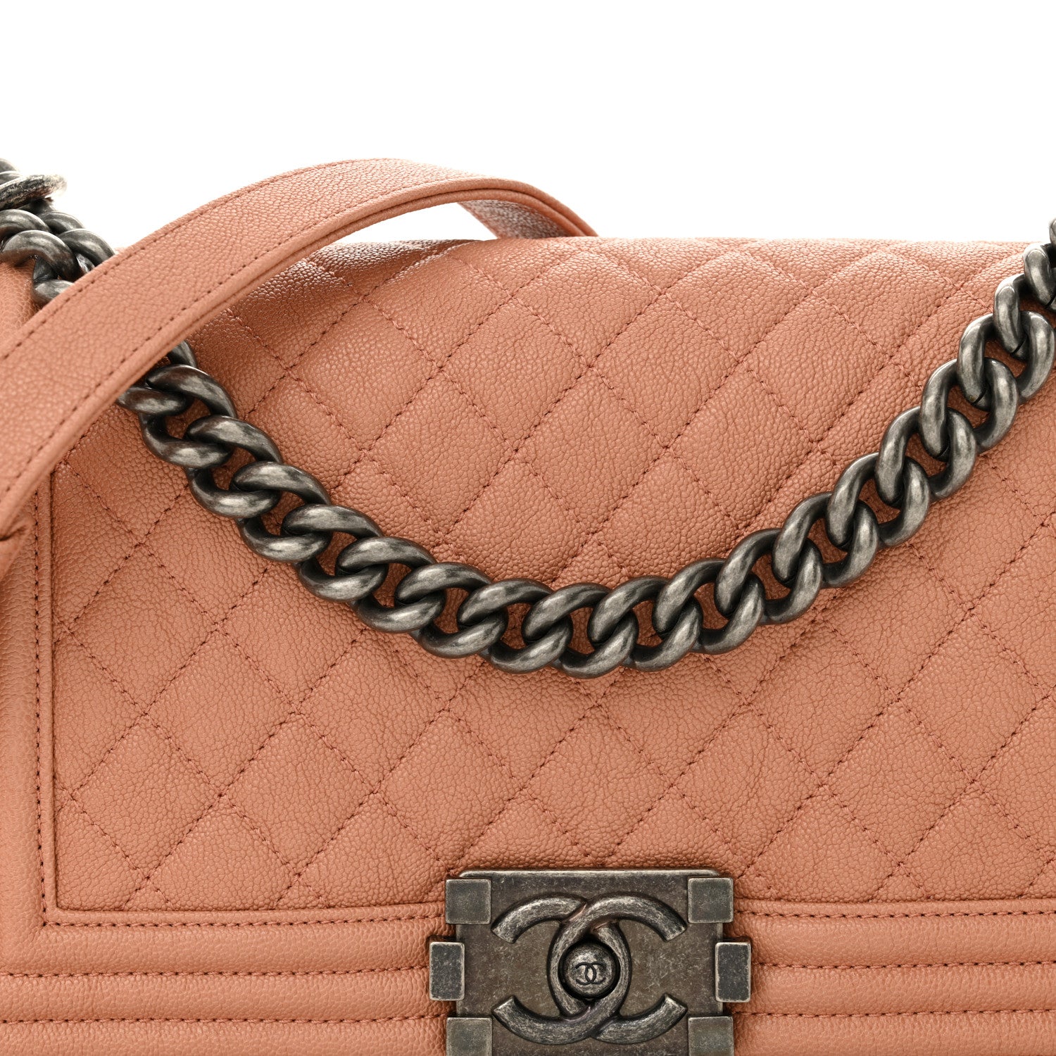 Chanel Caviar Quilted Medium Boy Flap Light Brown 8 of 10