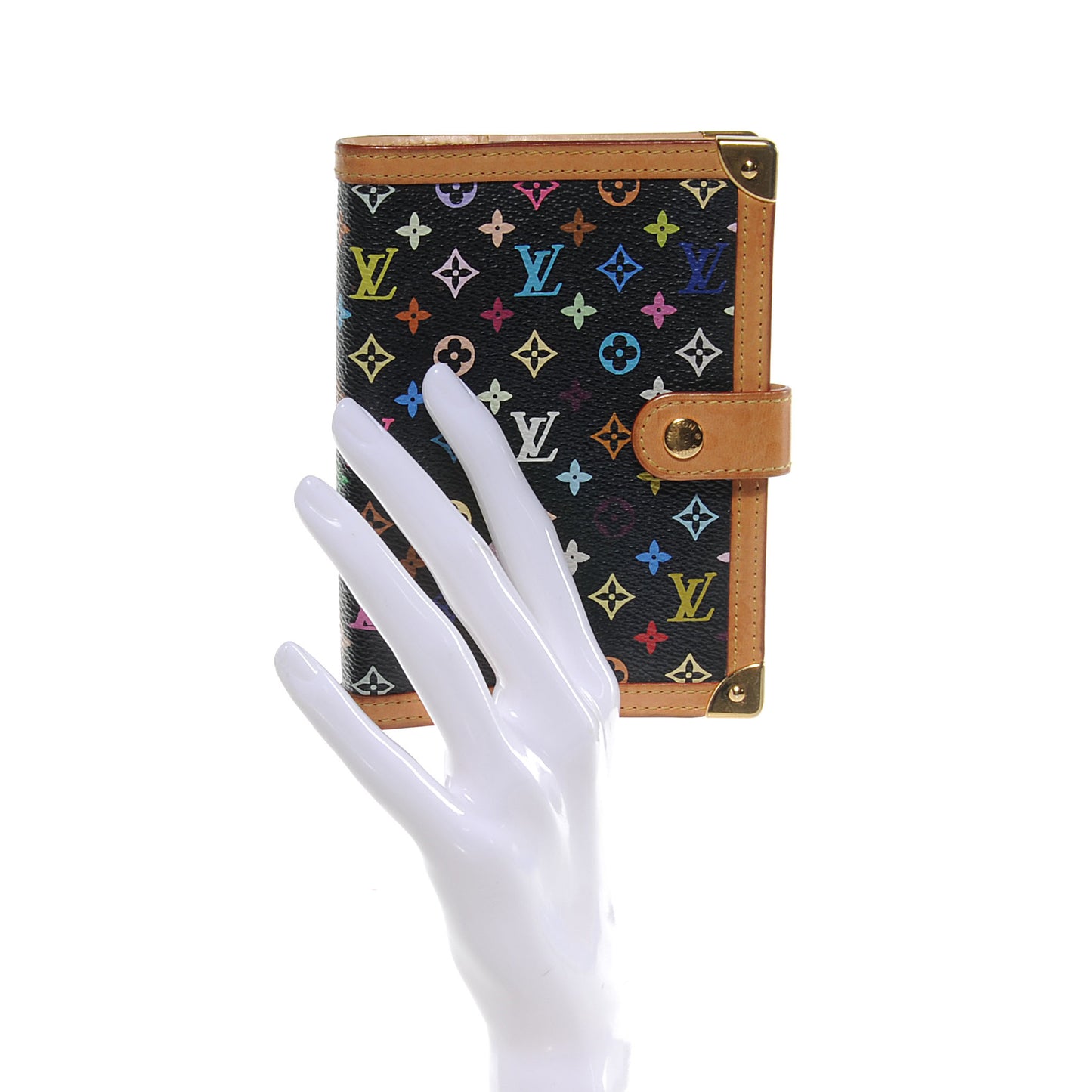 Monogram Multicolor Small Ring Agenda Cover Black