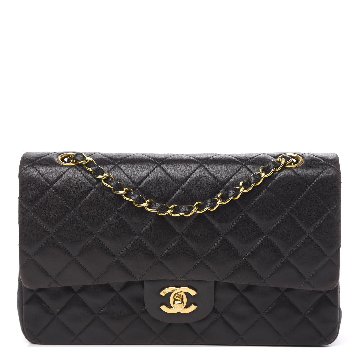 Chanel Lambskin Quilted Medium Double Flap Black 1 of 17