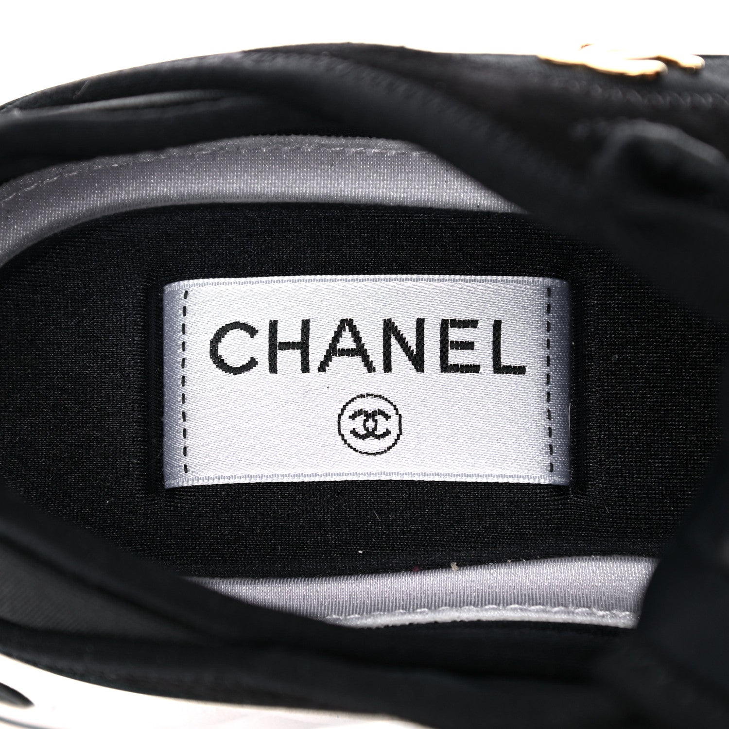 Chanel Velvet Calfskin Mixed Fibers CC Sneakers 36.5 Black 7 of 9