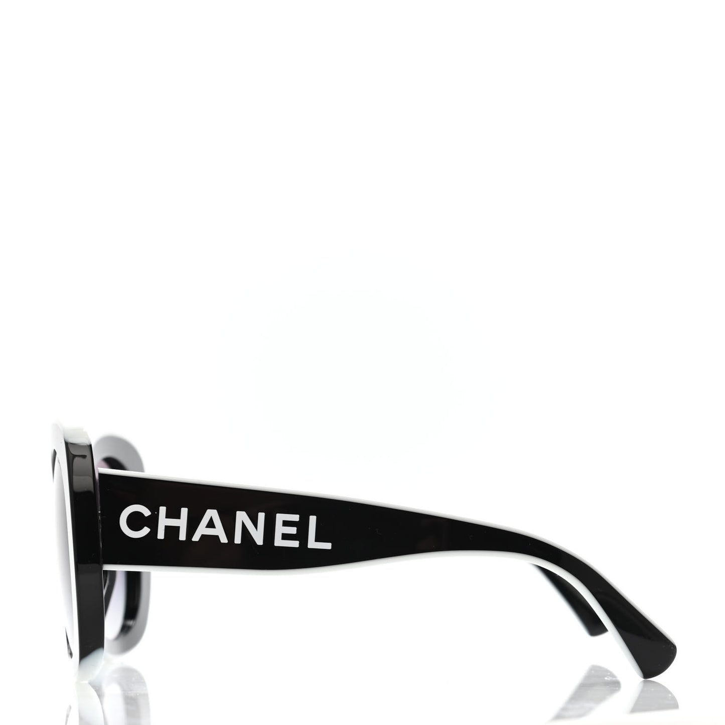 Acetate Square Sunglasses Black White
