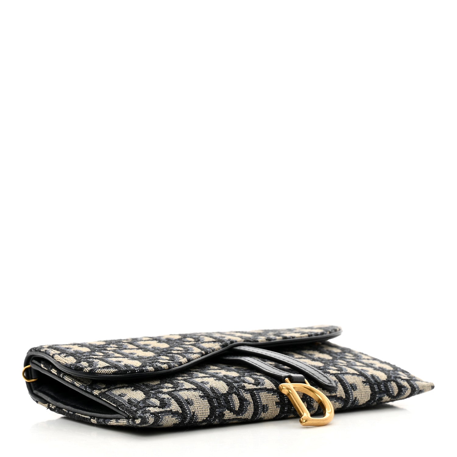 Christian Dior Oblique Saddle Chain Long Wallet Blue 6 of 13